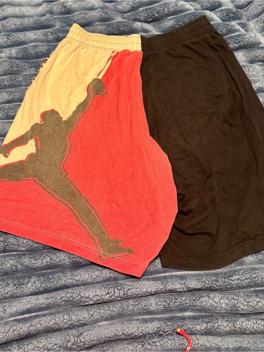 Vintage 90s Jordan Two-Tone Black & Cream Athletic Shorts with Jumpman Tag